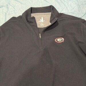 Johnnie-O university of  Georgia Black Quarter-Zip Pullover with Logo